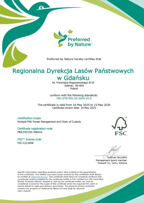 Gdańska dyrekcja z certyfikatem FSC